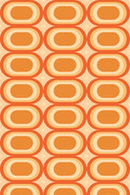 Papel de parede geométrico estilo retro laranja — imagem 2