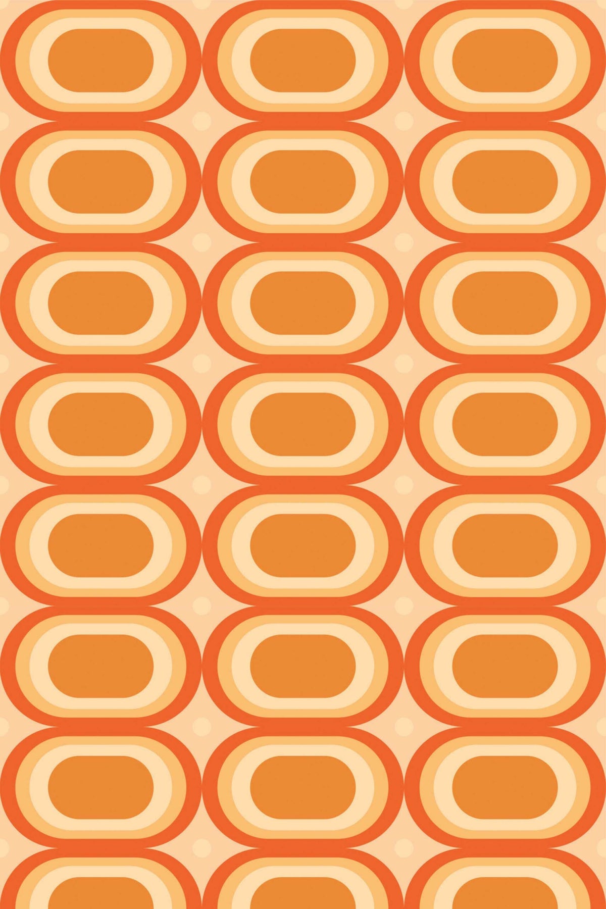 Papel de parede geométrico estilo retro laranja — imagem 2