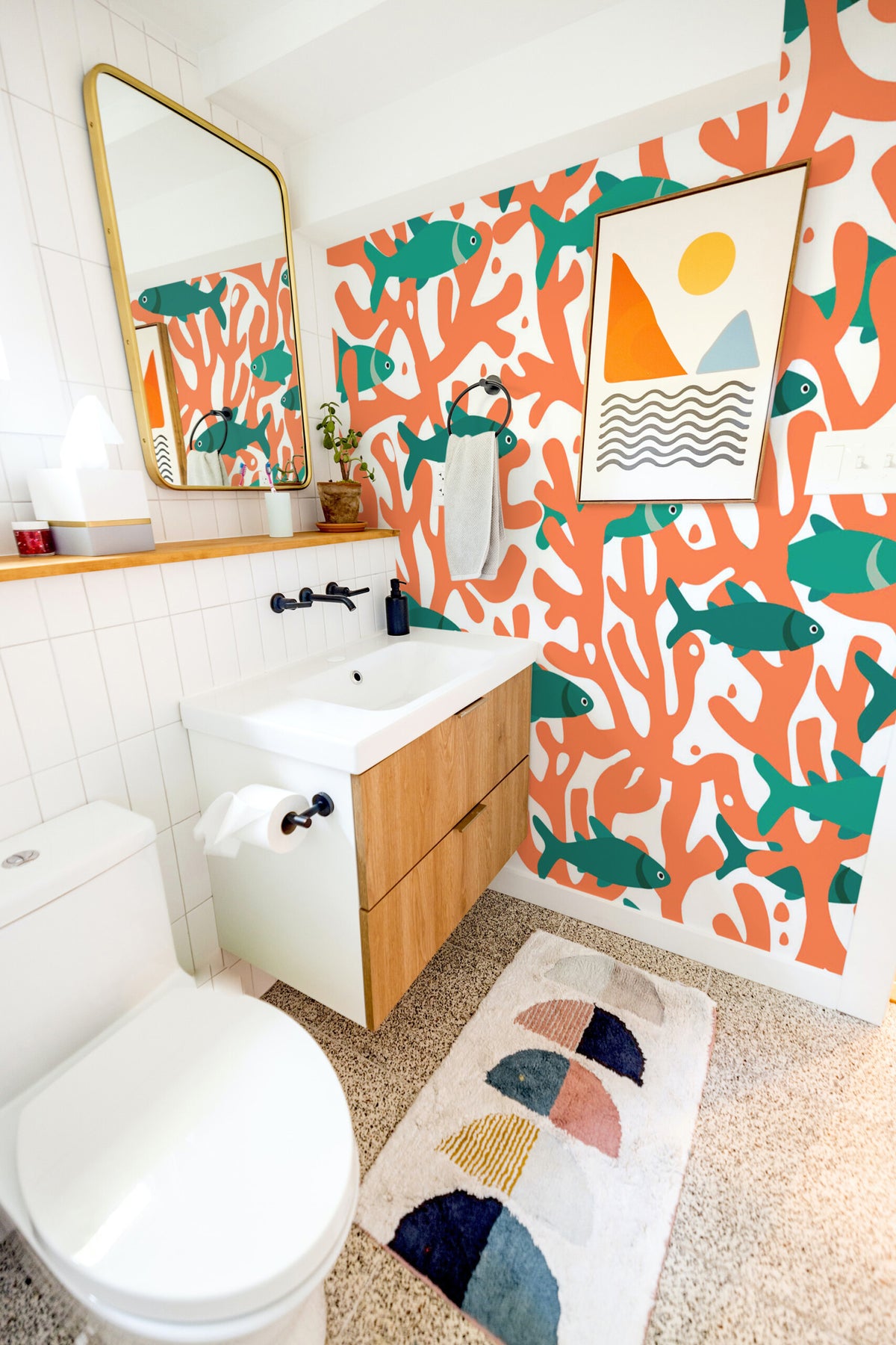 Mural de parede peixes e corais tropical — imagem 4
