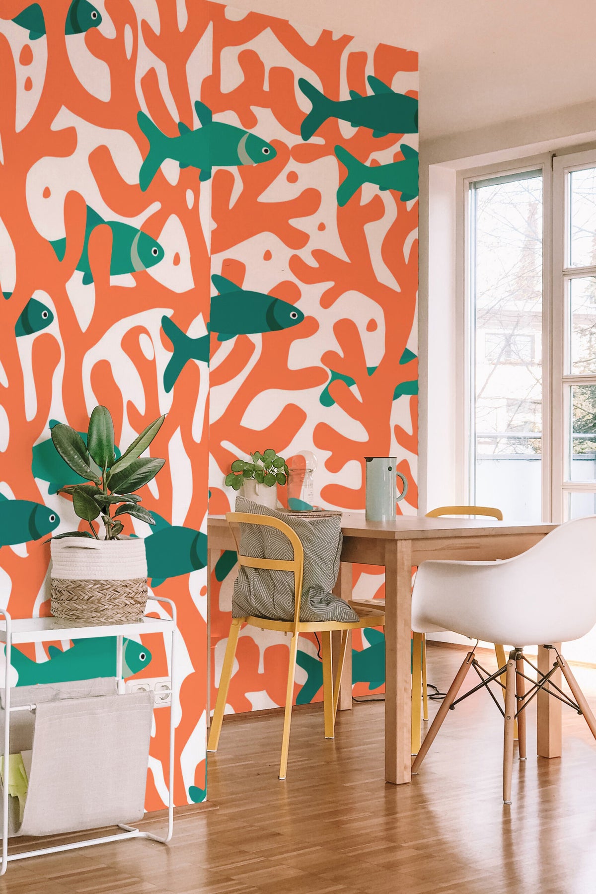 Mural de parede peixes e corais tropical — imagem 2