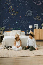 Mural de parede galáxia azul cosmos infantil — imagem 4
