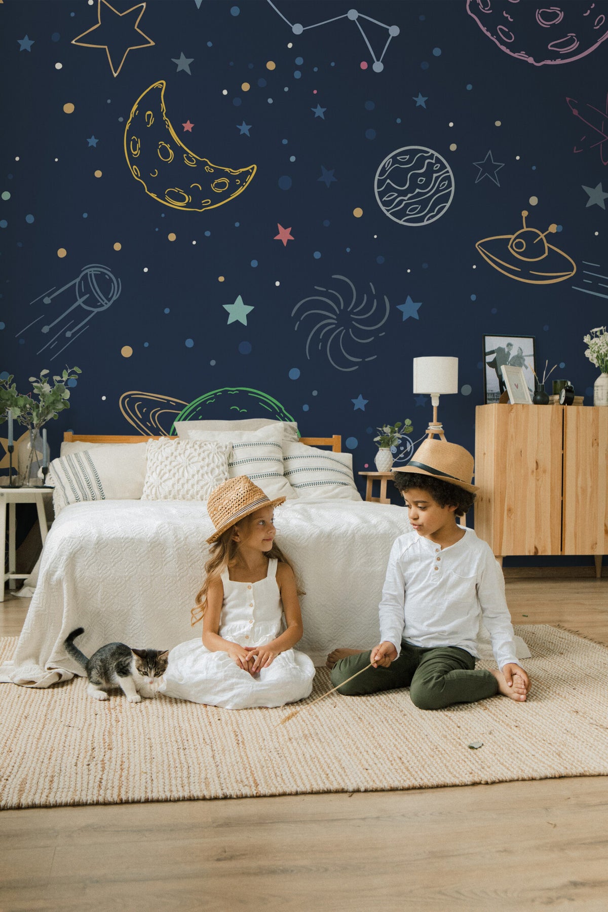 Mural de parede galáxia azul cosmos infantil — imagem 4
