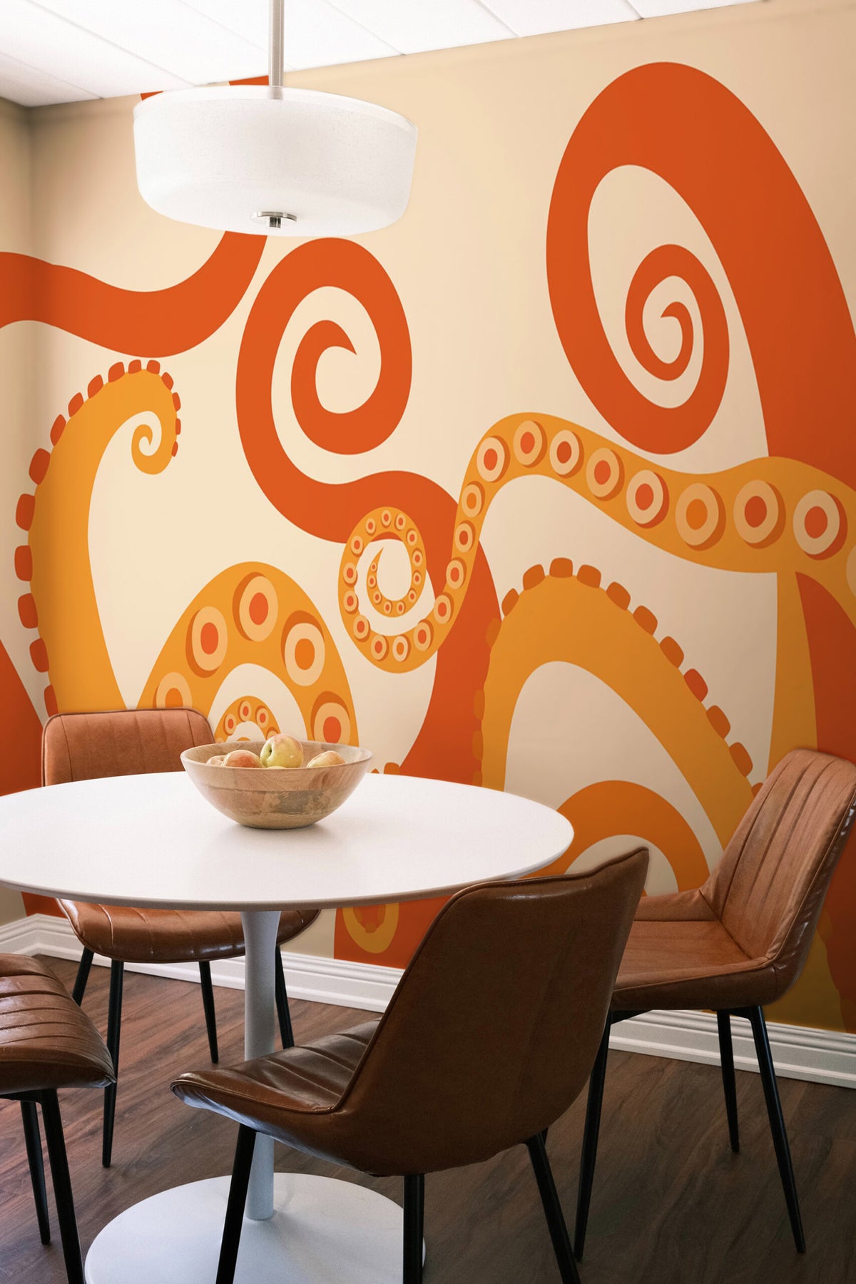 Mural de parede tentáculos de polvo retro laranja — imagem 3