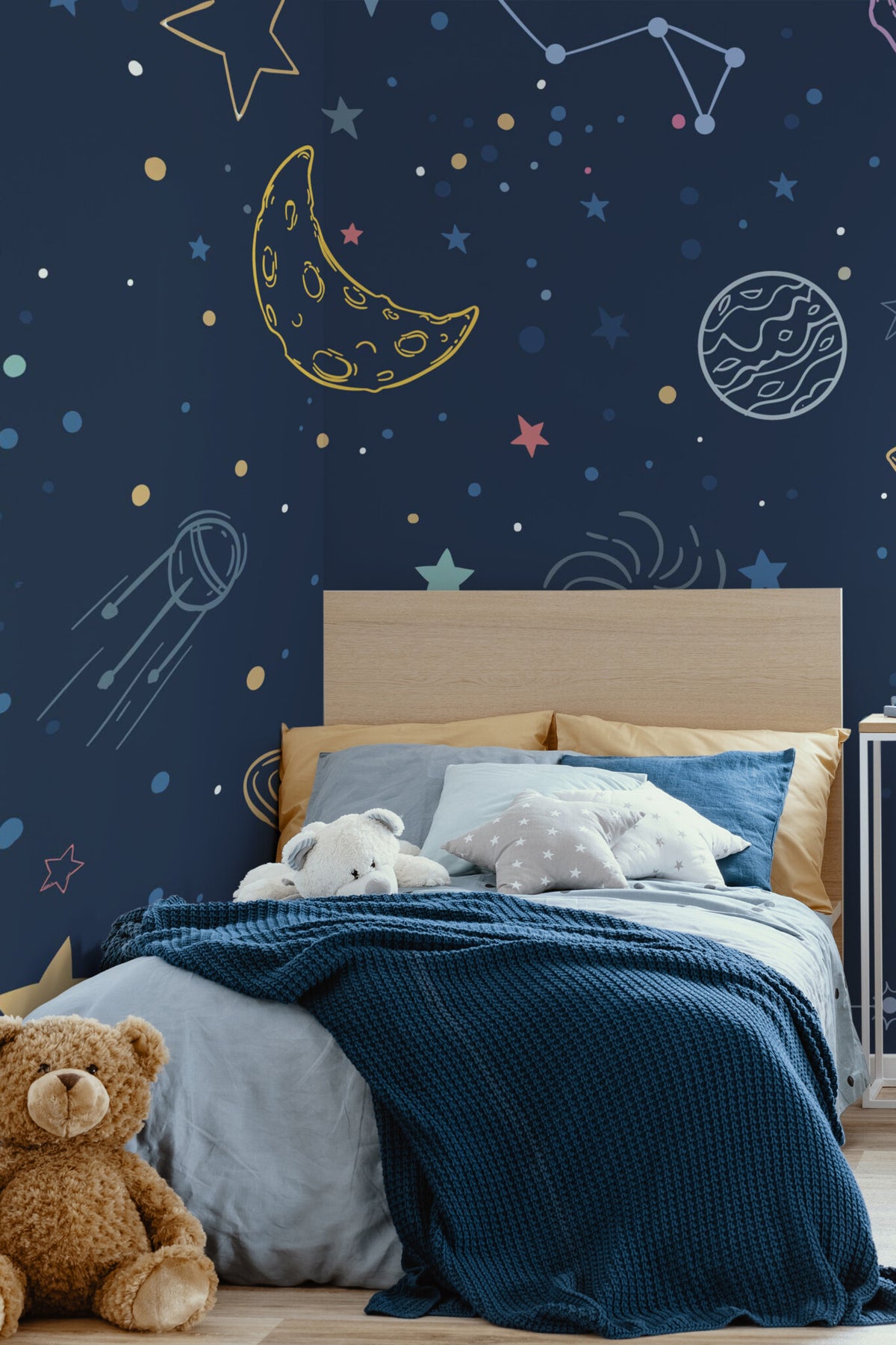 Mural de parede galáxia azul cosmos infantil — imagem 2
