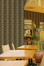 Papel de parede leopardo dourado fundo preto