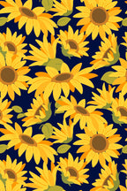 Papel de parede floral girassóis azul meia-noite — imagem 2