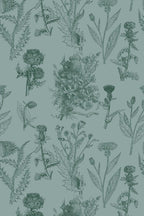 Papel de parede botânico vintage cinzento — imagem 2