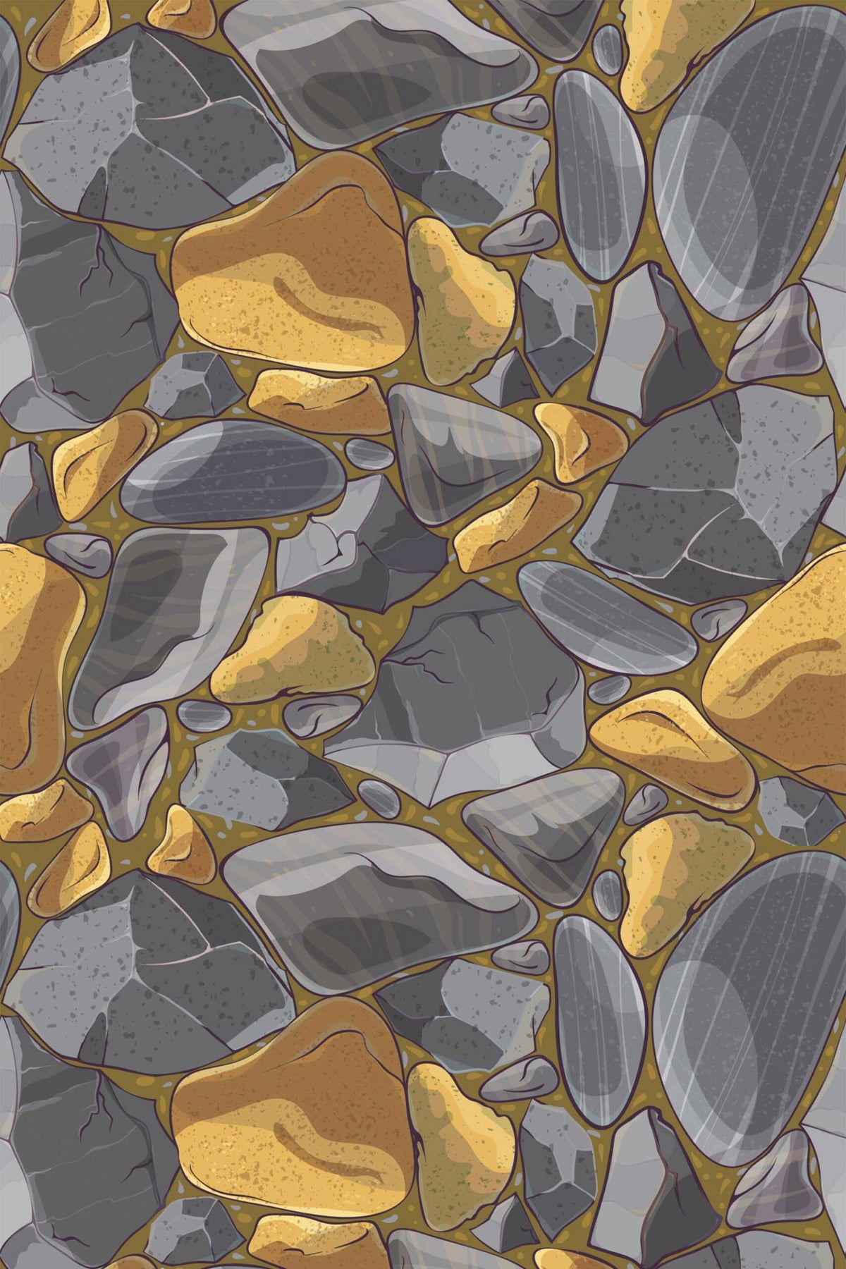 Papel de parede pedras cinzento e ouro elegante — imagem 2