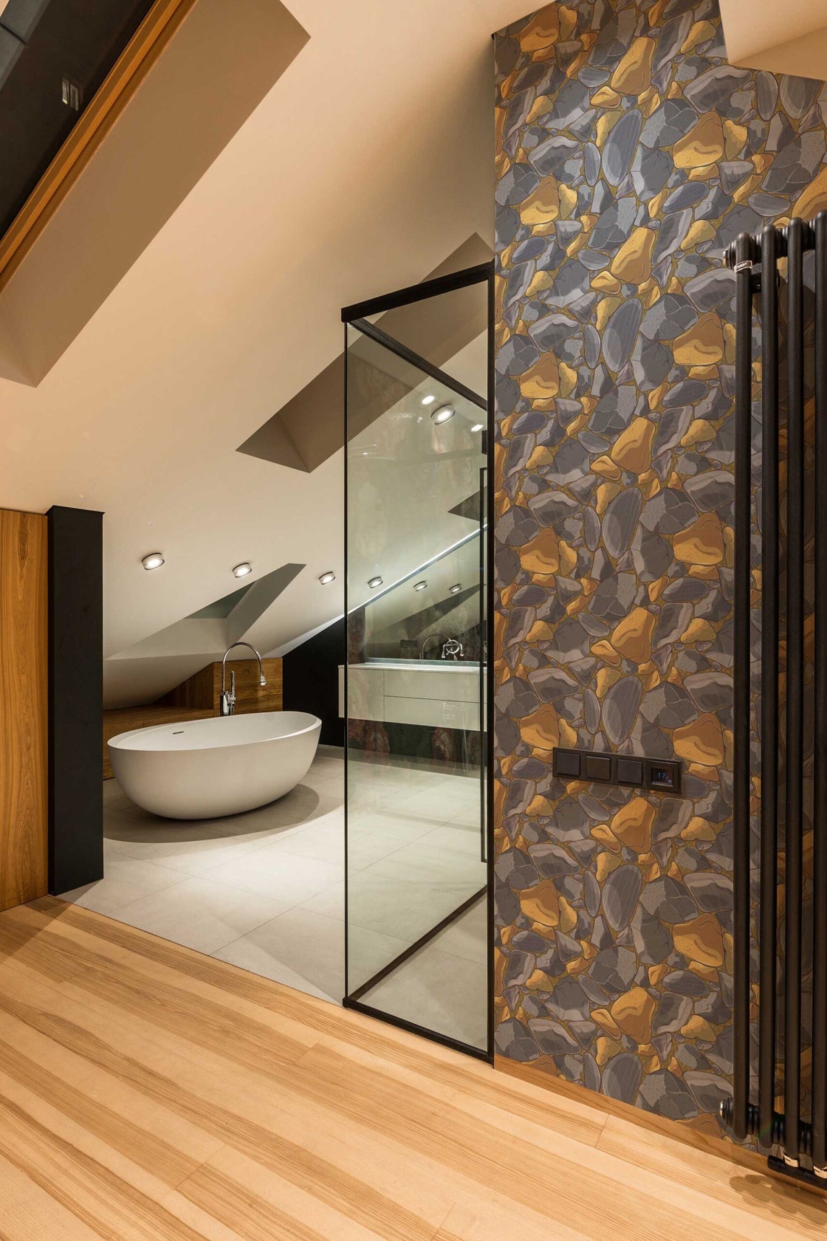 Papel de parede pedras cinzento e ouro elegante — imagem 4