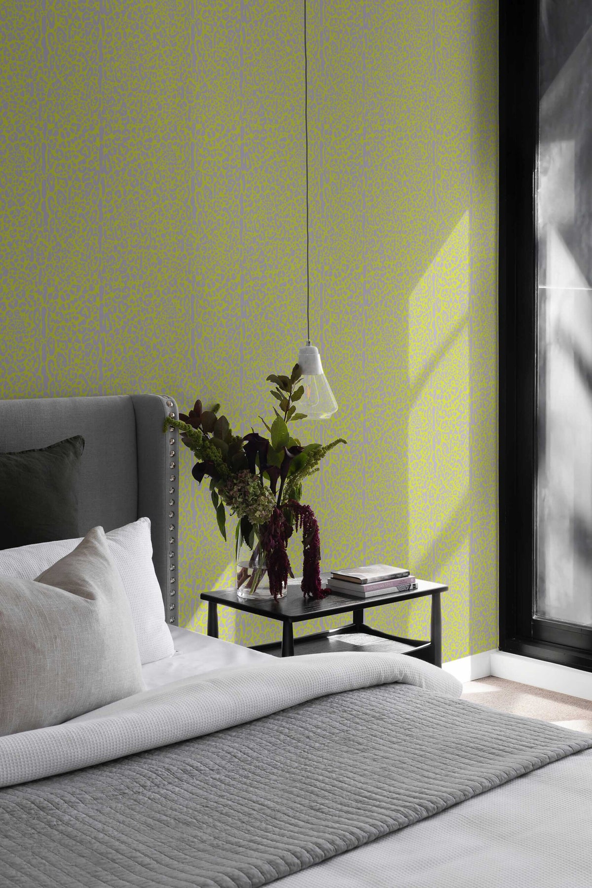 Papel de parede leopardo verde e lilás neon — imagem 4