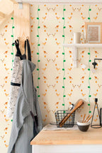 Papel de parede galinhas doodle fundo amarelo — imagem 4