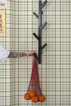 Papel de parede xadrez farmhouse verde e bege