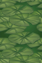 Papel de parede nenúfares estilo botânico verde — imagem 2