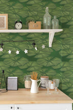 Papel de parede nenúfares estilo botânico verde — imagem 4