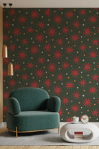Papel de parede estrelas de Natal estilo vintage