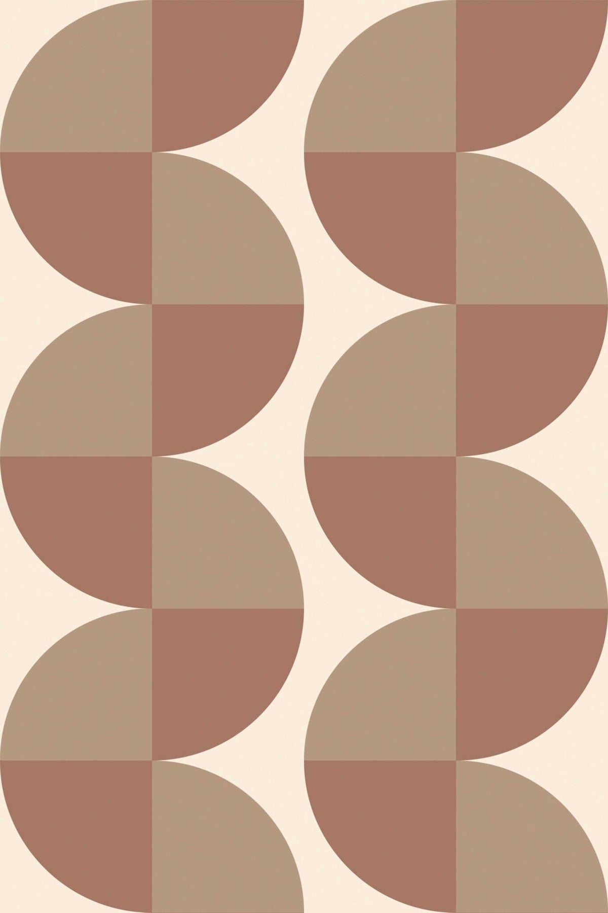 Papel de parede geométrico semicírculos mocha retro — imagem 2
