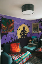 Mural de parede casa assombrada noite de Halloween — imagem 3