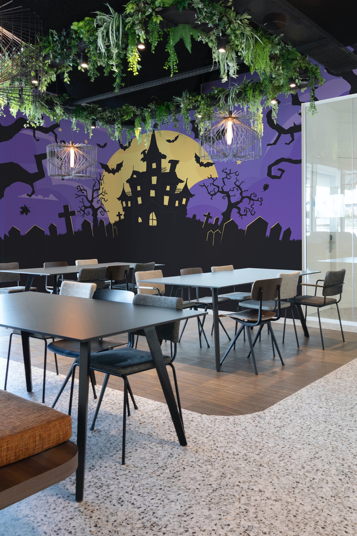 Mural de parede casa assombrada noite de Halloween — imagem 4