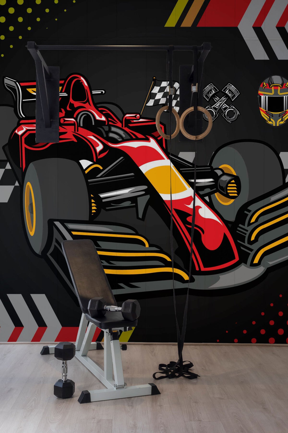 Mural de parede corrida de Fórmula 1 moderno