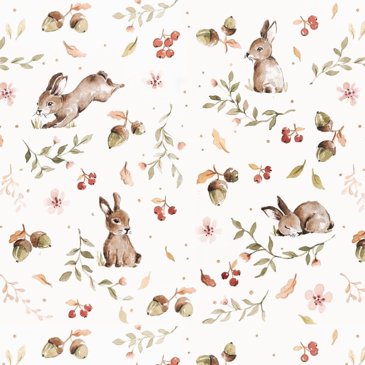 Papel de parede riscas coelhos infantil — imagem 2