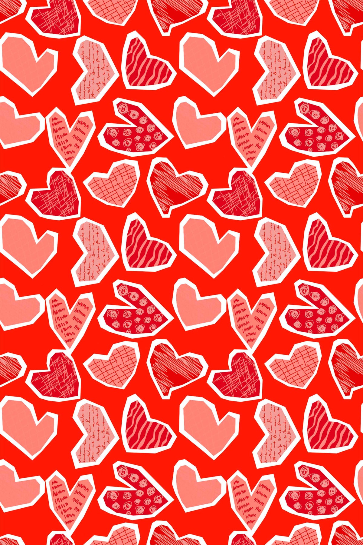 Papel de parede corações feitos à mão estilo boho — imagem 2