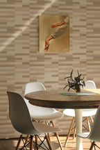 Papel de parede imitação parquet bege minimalista — imagem 3
