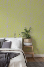 Papel de parede leopardo verde e lilás neon