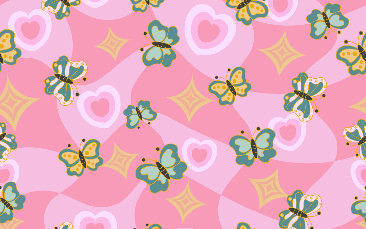 Mural de parede borboletas retro cor-de-rosa — imagem 2