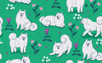 Mural de parede cães Samoyed jardim ilustrado — imagem 5