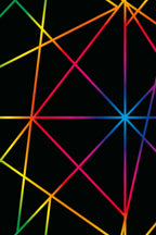 Parede revestida com mural de parede geométrico neon abstrato