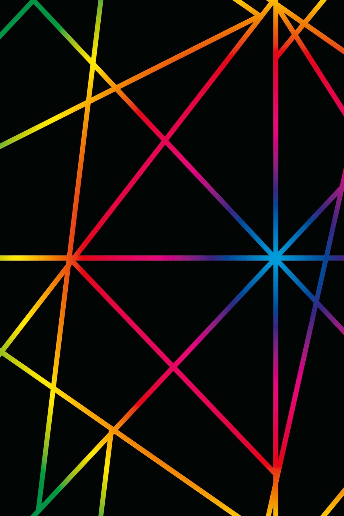 Parede revestida com mural de parede geométrico neon abstrato