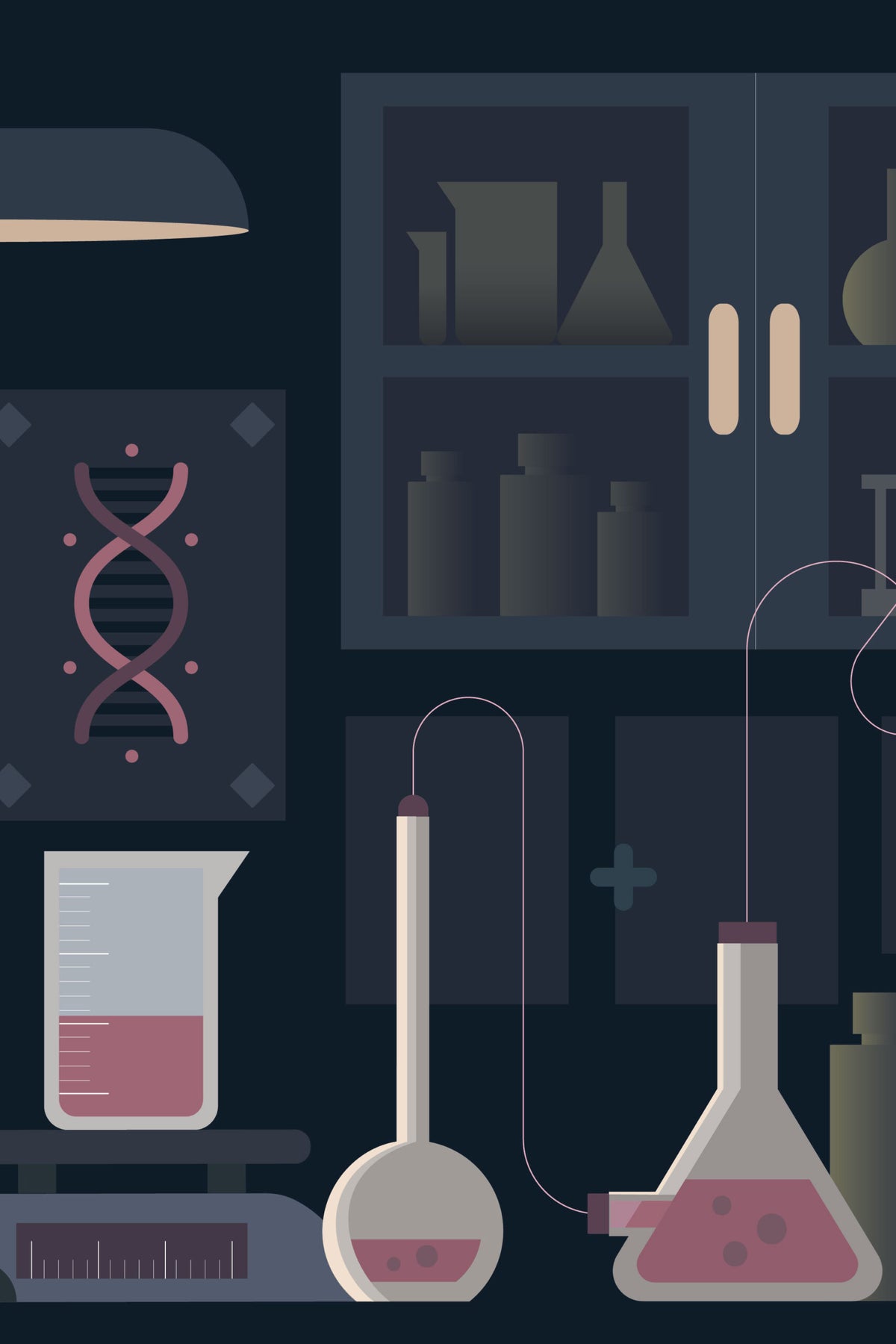 Padrão de laboratório científico estilo moderno, visto de perto
