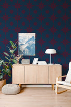 Papel de parede estrelas maroon estilo retro