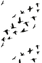 Papel de parede gansos silhueta preto e branco — imagem 2