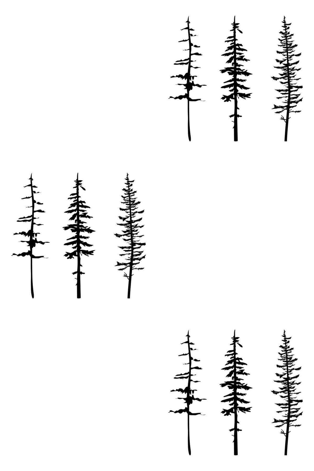 Papel de parede silhueta pinheiros — imagem 3