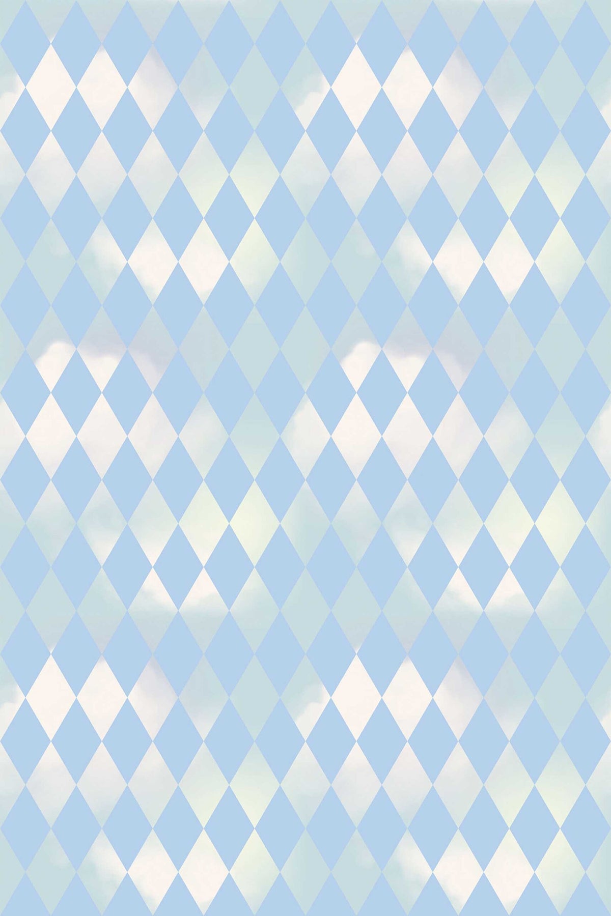 Papel de parede geométrico losangos azul suave — imagem 2