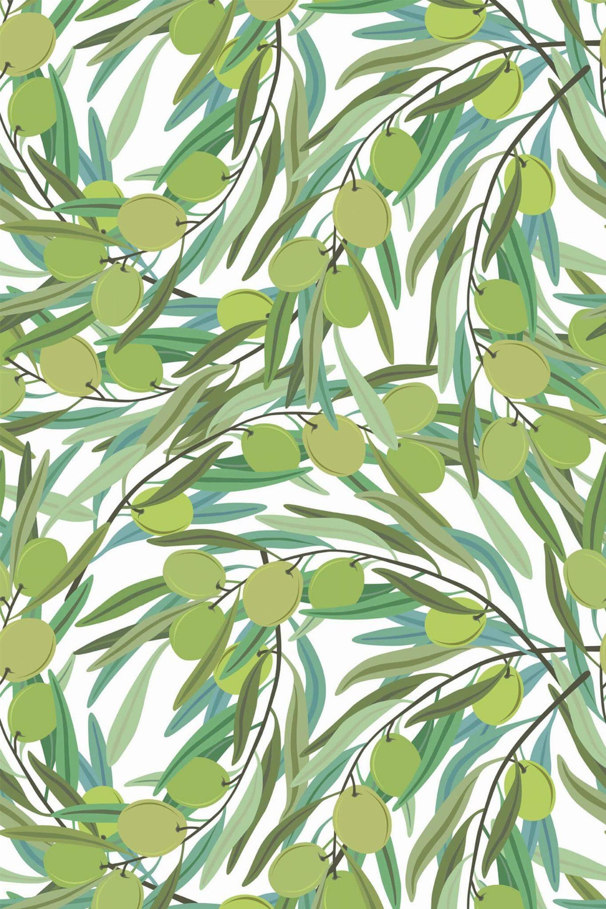 Papel de parede oliveiras estilo botânico verde — imagem 2