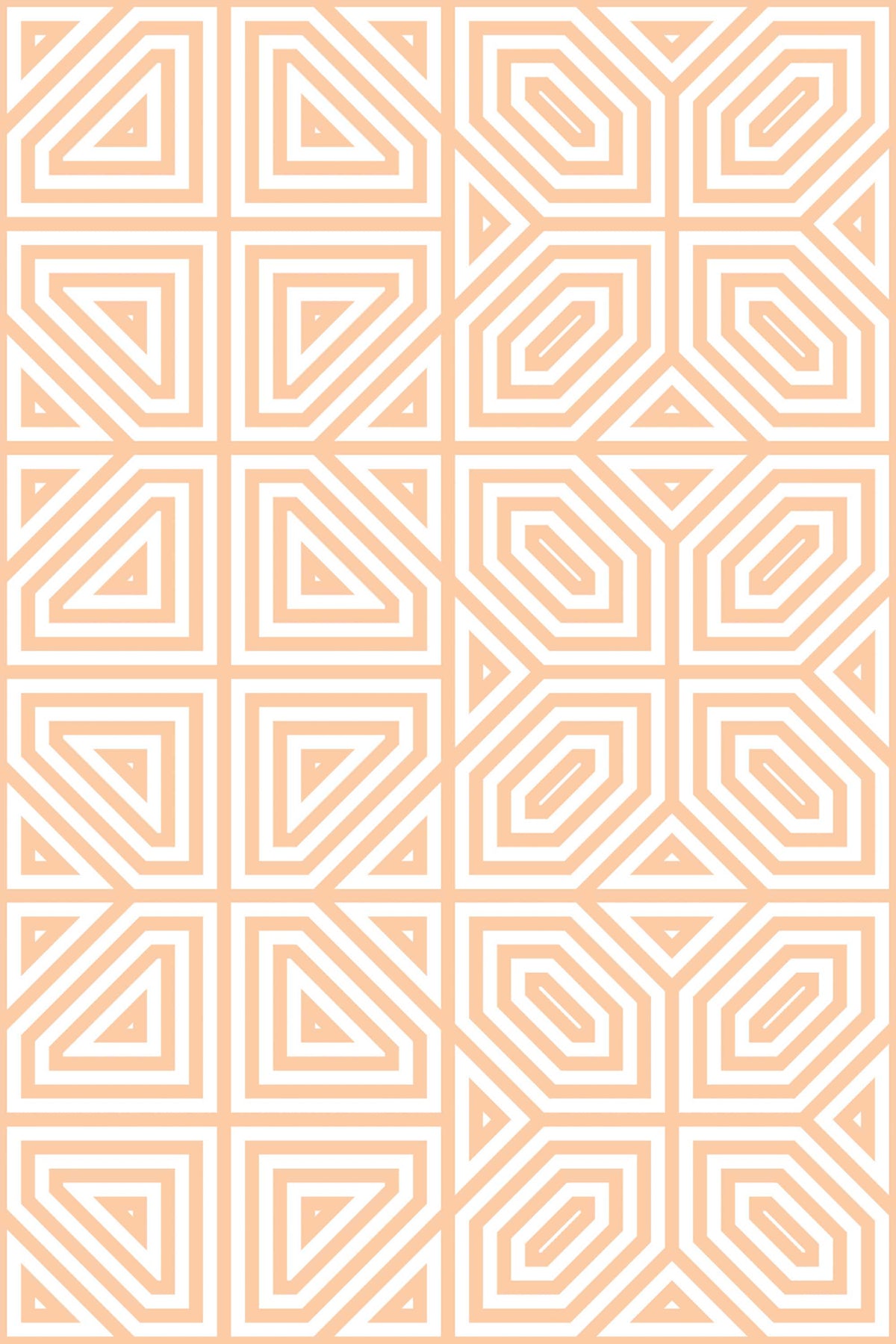 Papel de parede geométrico hexagonal pêssego e branco — imagem 2