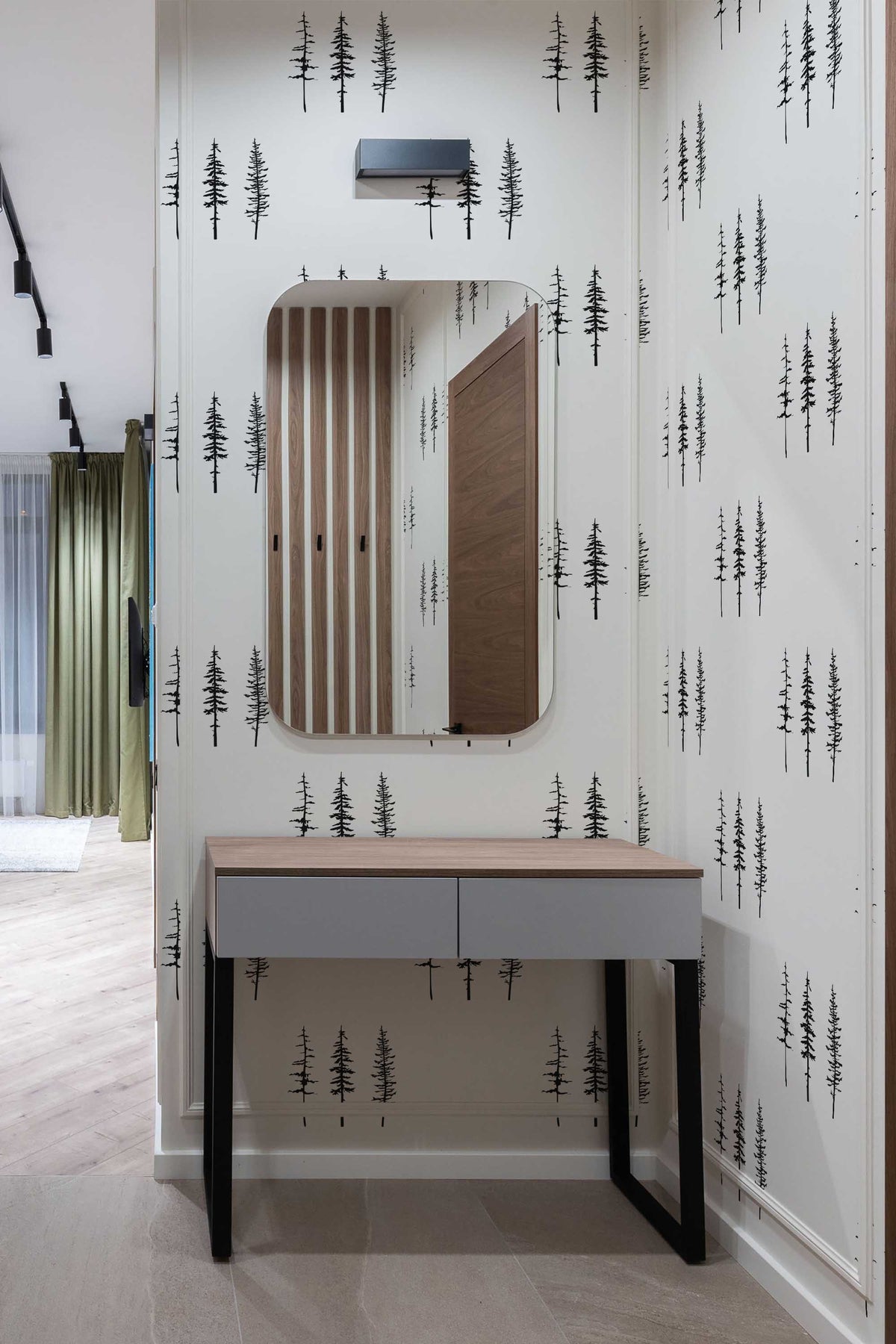 Papel de parede silhueta pinheiros — imagem 2