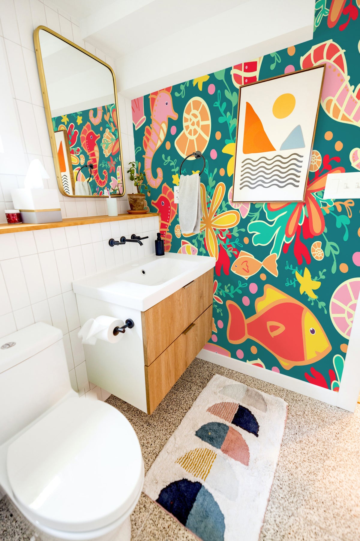 Mural de parede fundo do mar tropical colorido — imagem 4