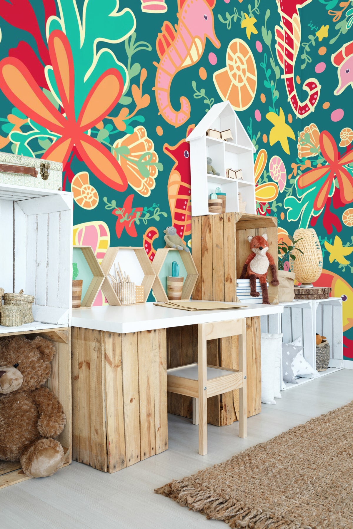 Mural de parede fundo do mar tropical colorido — imagem 3