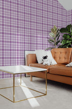 Papel de parede xadrez violeta estilo farmhouse — imagem 3