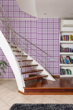 Papel de parede xadrez violeta estilo farmhouse — imagem 4