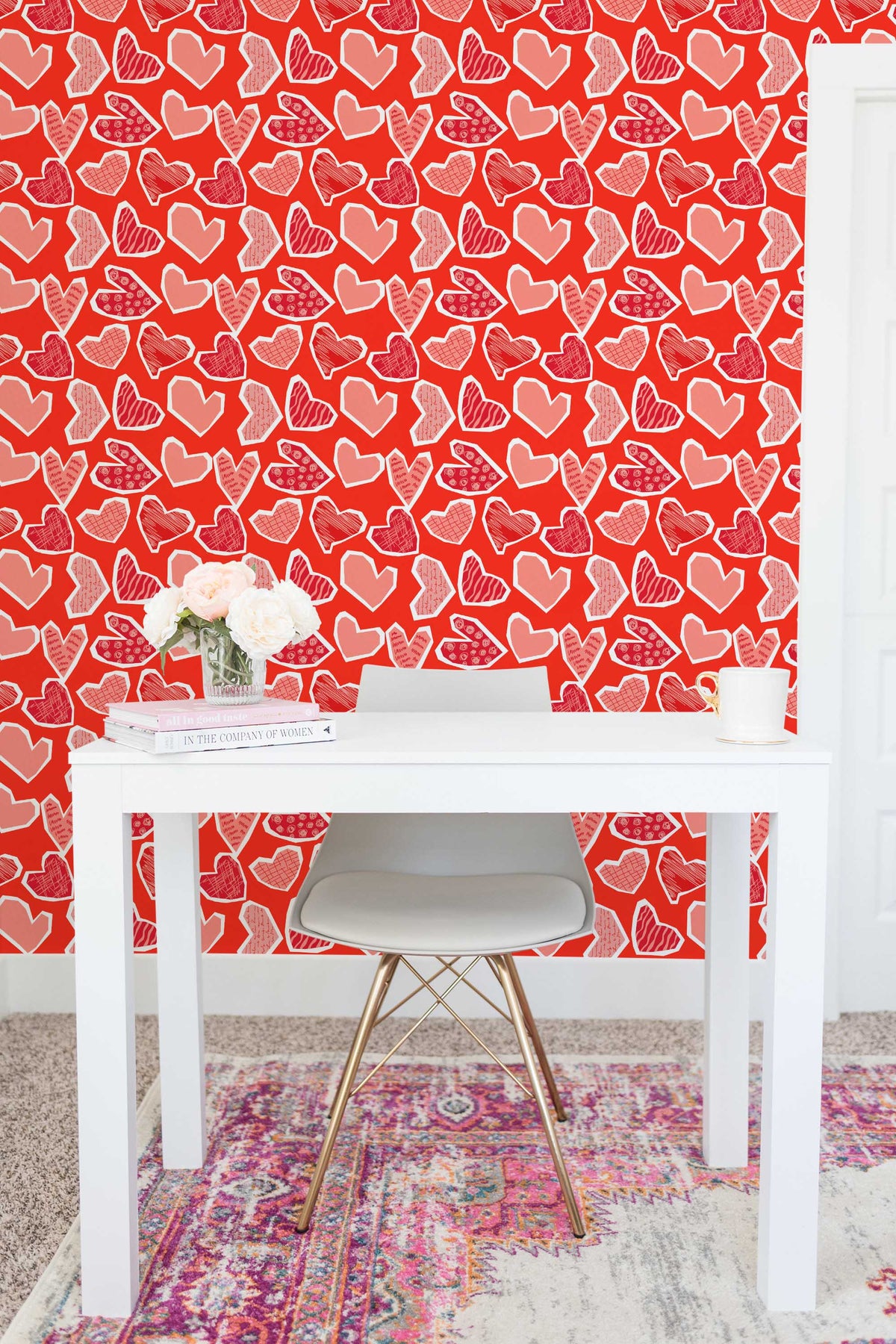 Papel de parede corações feitos à mão estilo boho — imagem 3