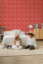 Papel de parede corações feitos à mão estilo boho