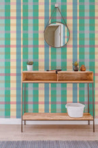 Papel de parede xadrez pastel vintage multicolor — imagem 4