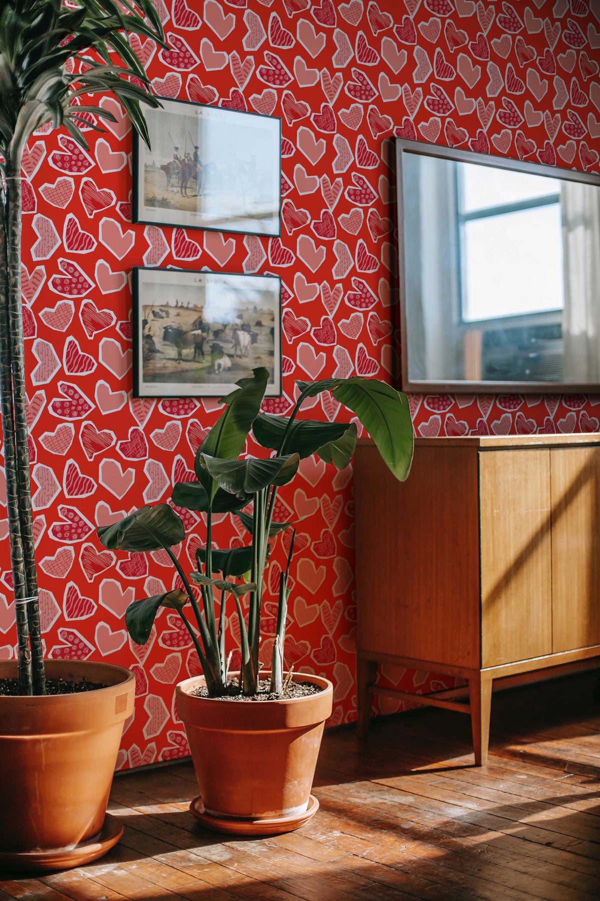 Papel de parede corações feitos à mão estilo boho — imagem 4