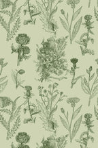 Papel de parede botânico vintage verde sage — imagem 2