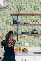 Papel de parede botânico vintage verde sage — imagem 4