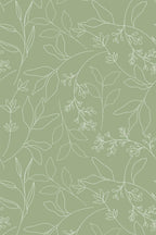 Papel de parede folhas verde-sálvia estilo botânico — imagem 2